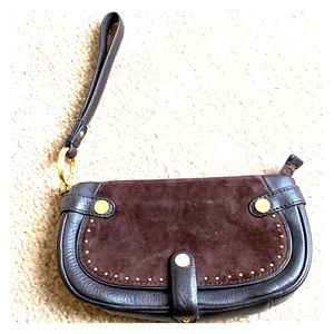 Come Haan Leather and Suede Wristlet
